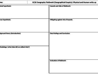 GCSE 9-1 Geography Fieldwork human and physical write up
