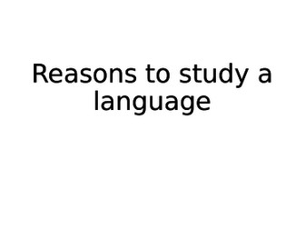 Reasons to study a language French