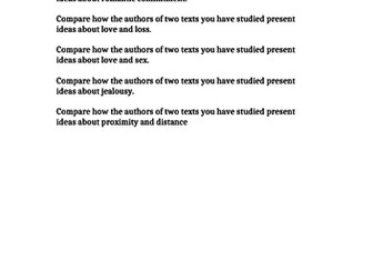 A-Level AQA Love Through the Ages English literature  Practice Comparison