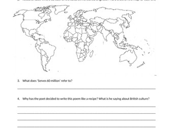 The British (serves 60 million) by Benjamin Zephaniah - Multicultural focus poetry worksheet