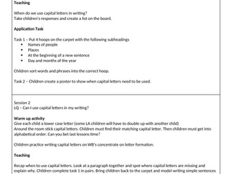 SPAG planning, Capital letters