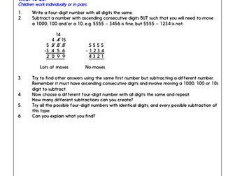 year 5 subtraction problem solving