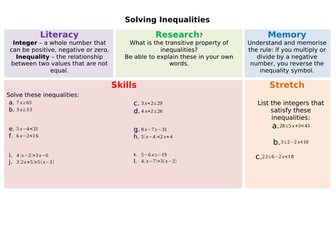 Solving Inequalities Pret Homework