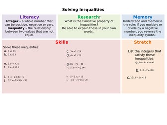 Solving Inequalities Pret Homework