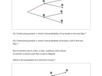 Probability Trees GCSE Maths grade 7 - 9