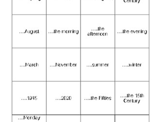 Time Prepositions Snap