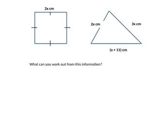 Algebraic Area, perimeter and Volume questions