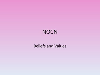 NOCN - Beliefs and Values unit