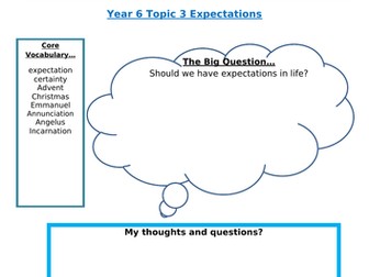 Come and See Year 6 topic 3 - Expectations *updated with examples of work for LF1, 2 and 3*