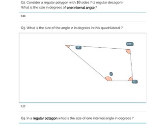 Angles In Polygons worksheet GCSE Maths
