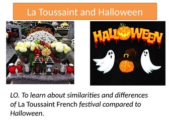 French Toussaint Halloween Lesson with activities