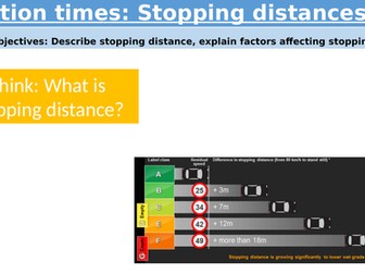 Stopping Distance and Reaction time