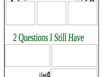 Three Things Plenary Worksheets (X2)