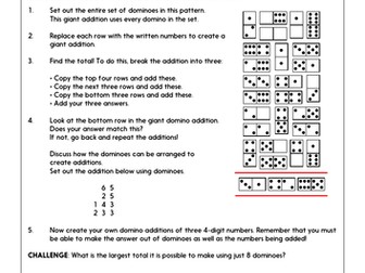 column addition problem solving year 6