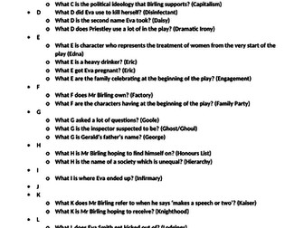 An Inspector Calls Blockbuster Questions