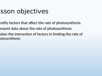 Limiting factors - photosynthesis