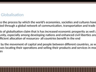 Globalisation Revision Powerpoint