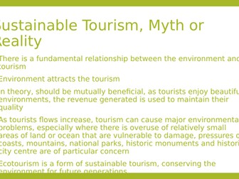 Revision Powerpoint about Sustainable Tourism
