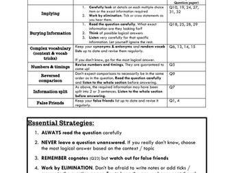 AQA GCSE Listening -  Exam tips and Strategies - Specimen 1 H