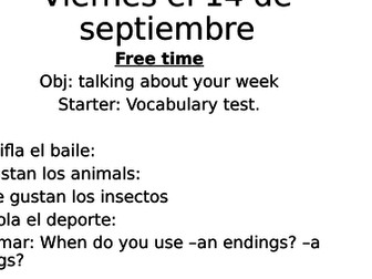 Viva 3verde Module 1 unit 2 mi semana