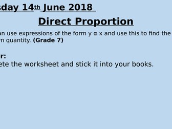 Direct and Inverse Proportion
