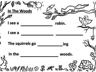 Woods - writing sheet, mid-level