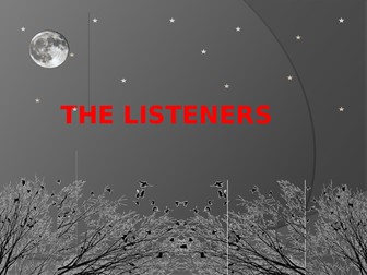 Poetry Lesson The Listeners Walter De La Mare