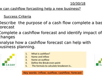 Cashflow- Tech Award Enterprise C3- How to forecast Cashflow. L2