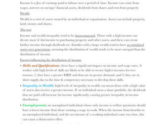 Distribution of Income and Wealth AQA AL Economics