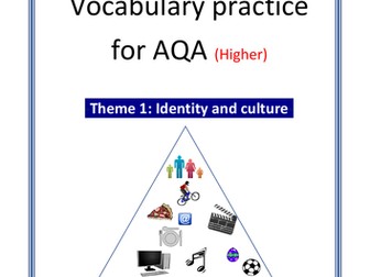 French GCSE vocabulary booklet for AQA THEME 1 (HIGHER)
