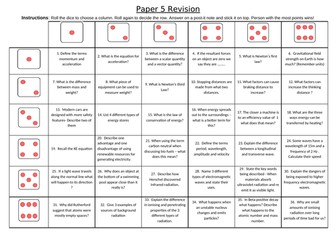 Paper 5 combined science revision Edexcel