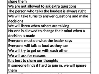 Ground Rules lesson for PSHCE