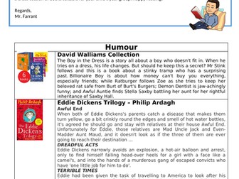 Suggested Reading Books List for Year 6 Pupils