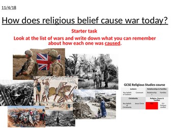 How religion causes war - GCSE AQA Spec A  Religious Studies RE RS - full PPT & resources