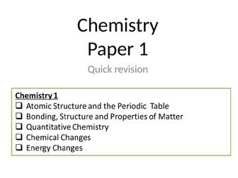 AQA Chemistry paper 1  Revision