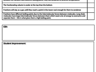 9-1 Fractional distillation AFL task and Feedback sheet