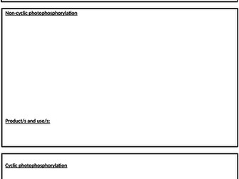 Light Dependent Stage AFL Task, Feedback sheet and Answers