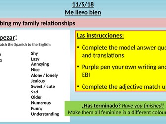 GCSE Unit 1 - Me, my family and friends. Relationships 1.1.G