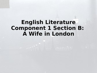 WJEC GCSE Anthology: A Wife in London