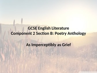 WJEC GCSE Anthology: As Imperceptibly as Grief