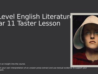 A Level English Literature Taster Session - 'The Handmaid's Tale'