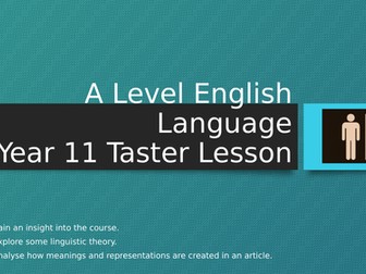 A Level English Language Taster Session