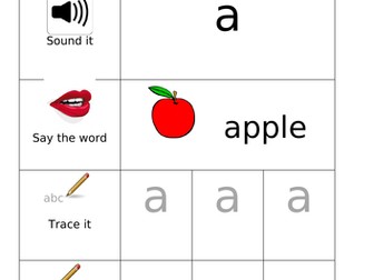 Alphabet-word task. Set1.  Precursive. (SEN/TEACCH)