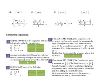 Quadratic sequences
