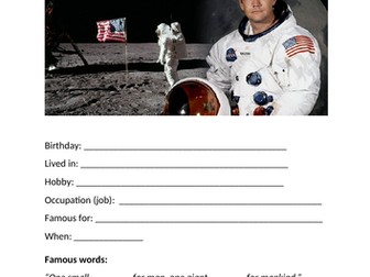 Neil Armstrong Activity Sheet Year 1
