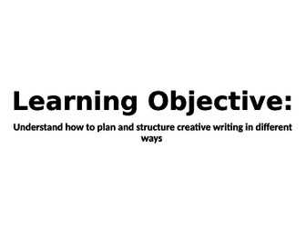 Structuring Creative Writing - how to plan for structure