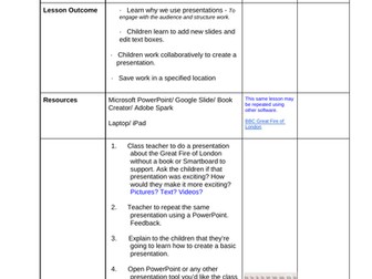 Detailed Year 2/ 3 Microsoft Presentation unit of work