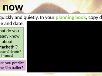 Shakespeare ('Macbeth') - Act One