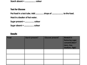 KS3 Science lesson - Food tests (carbohydrates)