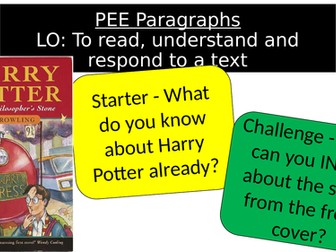 Harry Potter and Introduction to PEE Paragraphs